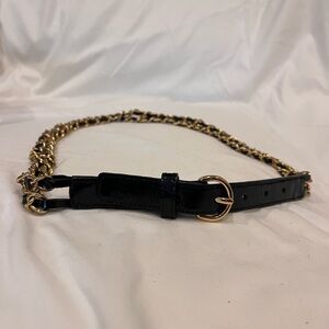 Talbot’s Black and Gold Chain Belt (leather)